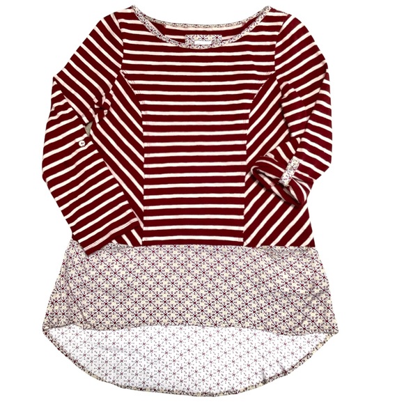 Anthropologie Tops - Anthropologie Striped Top with Chiffon Size Small